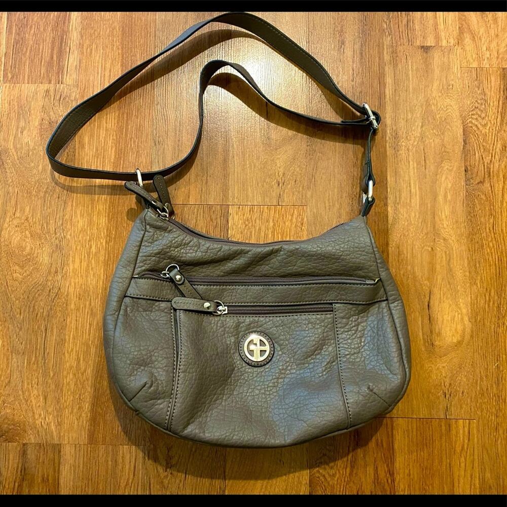 Giani Bernini Pebble Gray Hobo Shoulder Bag Lux Faux Leather - Picture 7 of 12